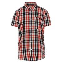 lee cooper short sleeved checked shirt junior boys