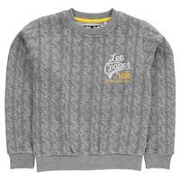 Lee Cooper Textured AOP Crew Sweater Junior Boys