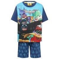 Lego Batman boys character print navy blue short sleeve t-shirt and patterned shorts pyjama set - Blue