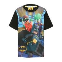 lego batman boys black graphic joker slogan character short sleeve pul ...