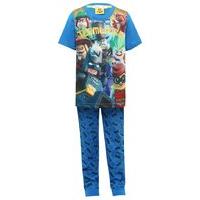 Lego Batman boys cotton character print short sleeve pull on top and ankle cuff trousers pyjamas set - Blue