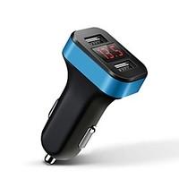 LED Screen Car Charger for iPhone Samsung 2-Port USB Smart Car-Charger Adapter 2.1A Mobile Phone Adapter Charging