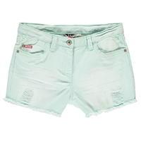 lee cooper coloured denim shorts junior girls