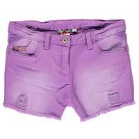 lee cooper coloured denim shorts junior girls