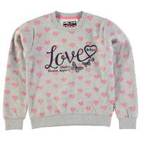 lee cooper textured aop crew sweater junior girls