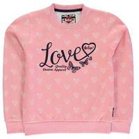 lee cooper textured aop crew sweater junior girls