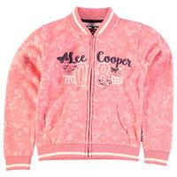 Lee Cooper Textured AOP Baseball Zip Sweater Junior Girls