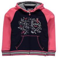 lee cooper glitzy zip hoody junior girls