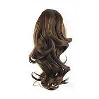 Length Brown Wig 34CM Synthetic Curly High Temperature Wire Gripper Horsetail Hair Color 2/33