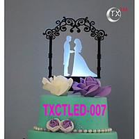 ledcake topper non personalized classic couple acrylic wedding flowers ...