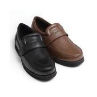 leather adjustable comfort shoes brown size 8