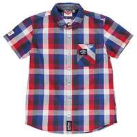 lee cooper short sleeved check shirt junior boys