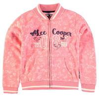 lee cooper textured aop baseball zip sweater junior girls