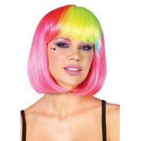 leg avenue pop rainbow bang bob wig pink a1986