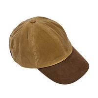 Leather Baseball Cap (2) SAVE £5, Sand and Green, Cotton