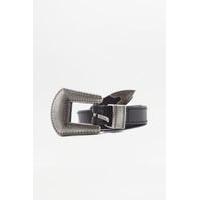 leather western belt black