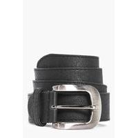leather belt with metal buckle black