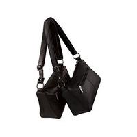 Leather Handbags (1 + 1 FREE), Black and Black, Leather