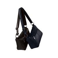 Leather Handbags (1 + 1 FREE), Black and Navy, Leather