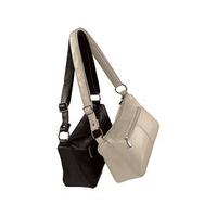 Leather Handbags (1 + 1 FREE), Black and Cream, Leather