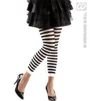 Leggings Striped Black - White - 70 Den Accessory For Lingerie Fancy Dress