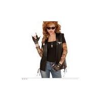 Leatherlook Studded Fingerless Skull & Crossbones Gloves