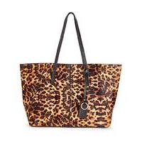 leopard print shopper bag