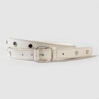 leather belt with metal buckle