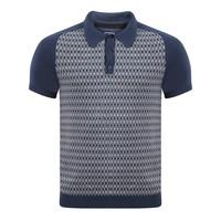 le shark brandan blue striped knitted polo