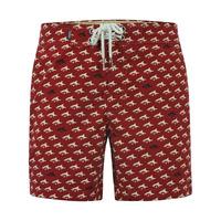 le shark ferny red swimming trunks