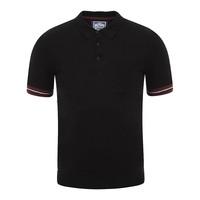 Le Shark Piers black knitted polo shirt