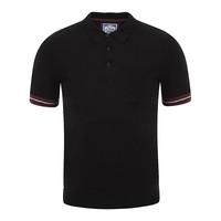 le shark piers black knitted polo shirt