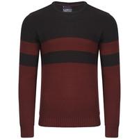 Le Shark Adu oxblood and navy blue jumper