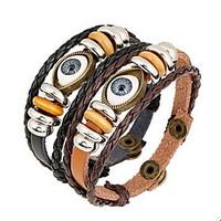 Leather Wrap Bracelet with Eye Shape