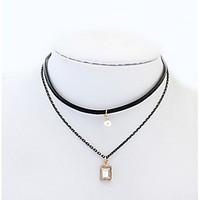 Leather Euramerican Lady Party Pendant Layered Necklace Choker Necklaces Movie Jewelry
