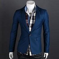 Lesen Men\'s Fashion Casual A buckle Solid Color Slim Small High Quality Suit O