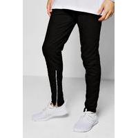 leg zip detail joggers black