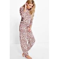 Leopard Print Button Down Onesie - multi