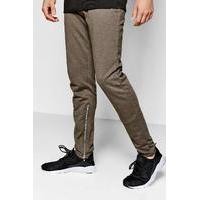 leg zip detail joggers khaki