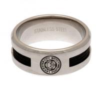 leicester city fc black inlay ring small