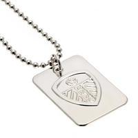Leeds United F.C. Silver Plated Dog Tag &amp;amp; Chain