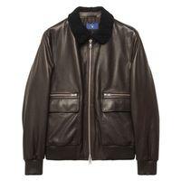 Leather Aviator Jacket - Dark Brown