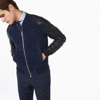 Leather Bomber Jacket - Marine