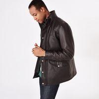 Leather Double Decker Jacket - Dark Brown