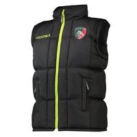 Leicester Tigers Padded Training Gilet - Black/Fluro Green, Black