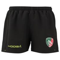 Leicester Tigers Rugby Training Short - Black/Fluro Green, Black