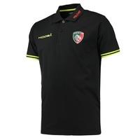 Leicester Tigers Polo Shirt - Black/Fluro Green, Black