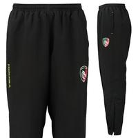 Leicester Tigers Microfibre Track Pant - Black/Fluro Green, Black