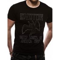 Led Zeppelin - Us 77 Unisex Small T-Shirt - Black