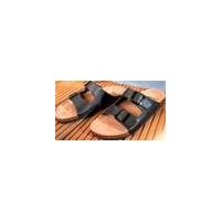 leather sandals black size 6